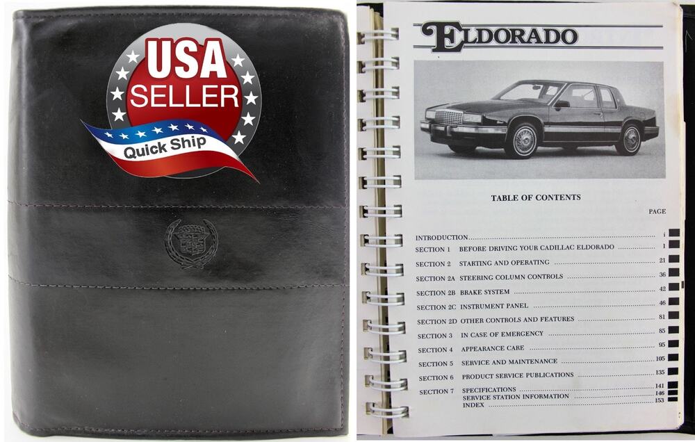 1989 Cadillac Eldorado OEM Owner Owner's User Guide Operator Manual • 4.5L V8
